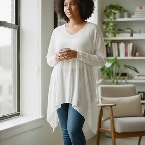 bryn Walker Aida Lagenlook Light Linen Tunic Top